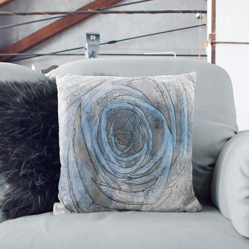 East Urban Home Dekokissen Schöne blaue Rose abstrakt | Wayfair.de